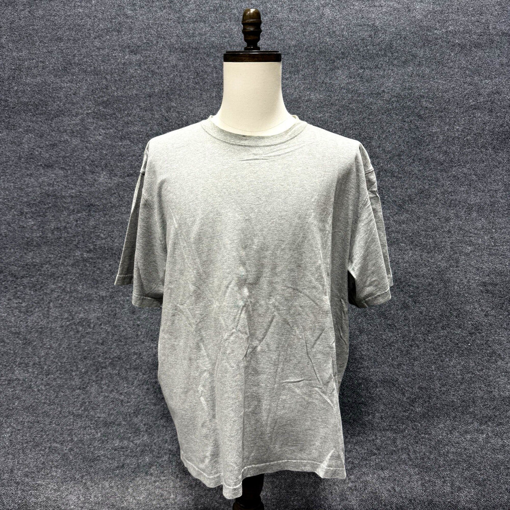 L.L.Bean Mens 2XL Regular Gray Solid Crew Neck Short Sleeve Cotton Knit Tee